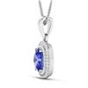Image 3 : 14KT White Gold 1.09ct Tanzanite and Diamond Pendant with Chain