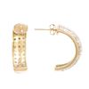 Image 2 : Plated 18KT Yellow Gold and Sterling Silver 0.32ctw Diamond Earrings