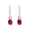 Plated 18KT Yellow Gold and Sterling Silver 3.25ctw Ruby and Diamond Earrings