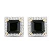 Image 2 : 14KT Yellow Gold 1.55ctw Green Tourmaline and White Diamond Earrings
