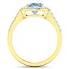 Image 4 : 14KT Yellow Gold 1.28ctw Aquamarine and Diamond Ring