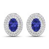 14KT White Gold 0.76ctw Tanzanite and Diamond Earrings