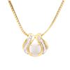 Plated 18KT Yellow Gold 3.00ct Opal and Diamond Pendant with Chain