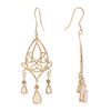 Image 2 : Plated 18KT Yellow Gold and Sterling Silver 2.47ctw Opal Earrings
