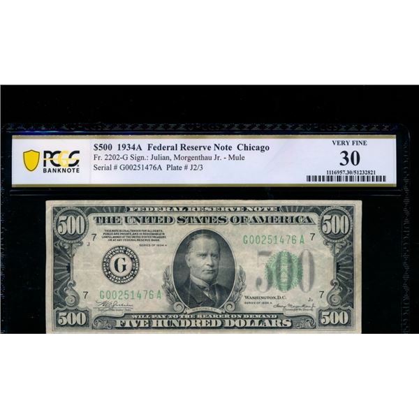 1934A $500 Chicago FRN PCGS 30