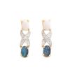 Image 1 : Plated 18KT Yellow Gold and Sterling Silver 1.02ctw Opal Earrings