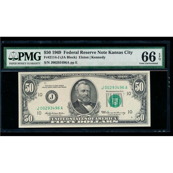 1969 $50 Kansas City FRN PMG 66EPQ