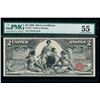 1896 $2 Educational Silver Certificate PMG 55