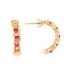 Image 2 : Plated 18KT Yellow Gold and Sterling Silver 2.85ctw Ruby and Diamond Earrings