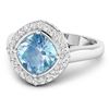 Image 2 : 14KT White Gold 1.48ctw Aquamarine and Diamond Ring