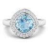 Image 3 : 14KT White Gold 1.48ctw Aquamarine and Diamond Ring