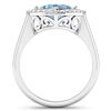 Image 4 : 14KT White Gold 1.48ctw Aquamarine and Diamond Ring