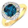 14KT Yellow Gold 2.15ctw London Blue Topaz and Diamond Ring