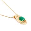 Image 2 : Plated 18KT Yellow Gold 4.00ct Green Agate and White Topaz Pendant with Chain
