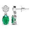 Image 4 : 14KT White Gold 1.12ctw Zambian Emerald and Diamond Earrings