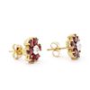Image 2 : Plated 18KT Yellow Gold1.92cts Garnets and Diamond Earrings