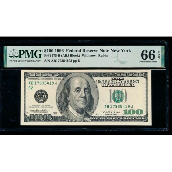 1996 $100 New York FRN PMG 66EPQ