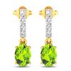14KT Yellow Gold 1.26ctw Peridot Topaz and Diamond Earrings