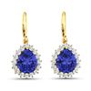 Image 3 : 14KT Yellow Gold 2.88ctw Tanzanite and Diamond Earrings