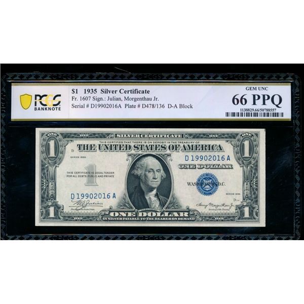 1935 $1 Silver Certificate PCGS 66PPQ
