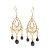 Plated 18KT Yellow Gold and Sterling Silver 5.27ctw Sapphire Earrings