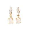 Plated 18KT Yellow Gold and Sterling Silver 0.51ctw Opal Earrings
