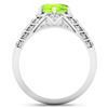 Image 4 : 14KT White Gold 2.3ctw Peridot and Diamond Ring