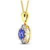 Image 3 : 14KT Yellow Gold 1.99ctw Tanzanite and Diamond Pendant