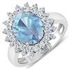 14KT White Gold 2.90ct Aquamarine and Diamond Ring