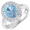 14KT White Gold 1.9ct Aquamarine and Diamond Ring