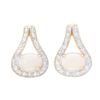Plated 18KT Yellow Gold and Sterling Silver 1.45ctw Opal and Diamond Earrings