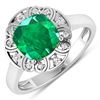 14KT White Gold 2.07ctw Zambian Emerald and Diamond Ring
