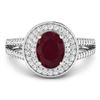Image 3 : 14KT White Gold 1.5ctw Ruby and Diamond Ring