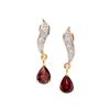 Plated 18KT Yellow Gold 1.65ctw Garnet and Diamond Earrings