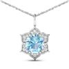 14KT White Gold 1.9ctw Aquamarine and Diamond Pendant