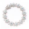Plated Rhodium 6.55cts Blue Topaz Bracelet