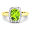 Image 3 : 14KT White Gold 2ctw Peridot and Diamond Ring