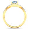 Image 4 : 14KT Yellow Gold 0.96ctw Aquamarine and Diamond Ring