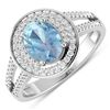 14KT White Gold 0.96ctw Aquamarine and Diamond Ring