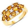 Plated 14KT Yellow Gold 2.28ctw Citrine and White Topaz Ring