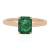 Image 5 : New 14k Gold 1.43 ctw GIA Octagonal Prong Green Emerald Solitaire Engagement Rin
