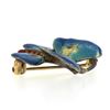 Image 6 : Vintage 14K Yellow Gold Colorful Petite Butterfly Brooch Pin w Florentine Finish