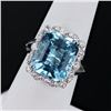 Image 1 : 8.01 ctw Aquamarine and 0.35 ctw Diamond Platinum Ring