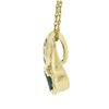Image 5 : 14k Gold 0.77 ctw Oval Emerald Solitaire & Diamond Pendant & 18.5" Rope Chain