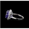 Image 3 : 14KT White Gold 6.78 ctw Tanzanite and Diamond Ring
