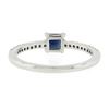 Image 3 : NEW 14K White Gold 0.59 ctw Square Step Cut Sapphire Solitaire & Diamond Ring