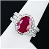 Image 1 : 4.62 ctw Ruby and 2.13 ctw Diamond Platinum Ring
