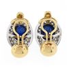 Image 5 : Large 18k Gold 18+ct GIA Oval Cabochon Sapphire Diamond Statement Cuff Earrings