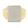 Image 4 : Vintage 14K TT Gold Engraveable Rectangular Center w/ Detailed Sides Signet Ring