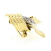 Image 6 : Vintage 14K TT Gold 0.20 ctw Pave Diamond Center Textured Grooved Bow Pin Brooch